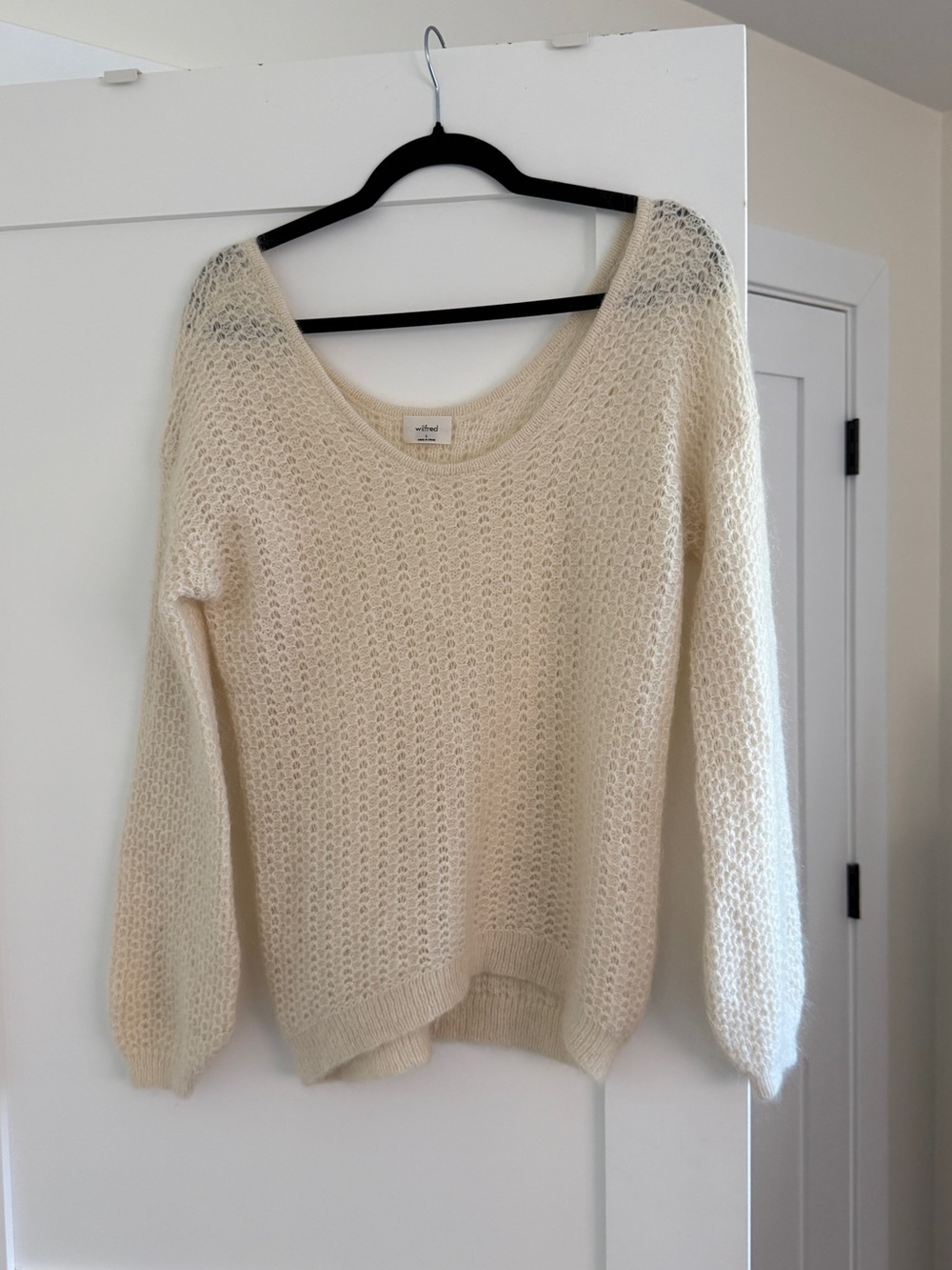 Wilfred Cream Open-Weave Scoop-Neck Sweater